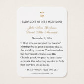 Carte sainte Mariage catholique traditionnelle (Dos)