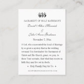 Carte Sainte Mariage catholique Vierge Marie (Dos)