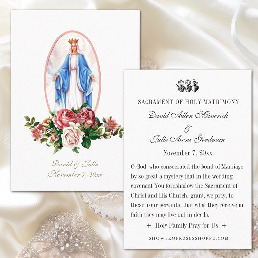 Carte Sainte Mariage catholique Vierge Marie