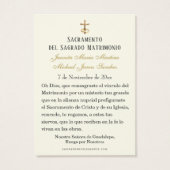 Carte Sainte Mariage de Guadalupe (Dos)