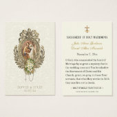 Carte Sainte Mariage Floral Catholique (Devant & derrière)
