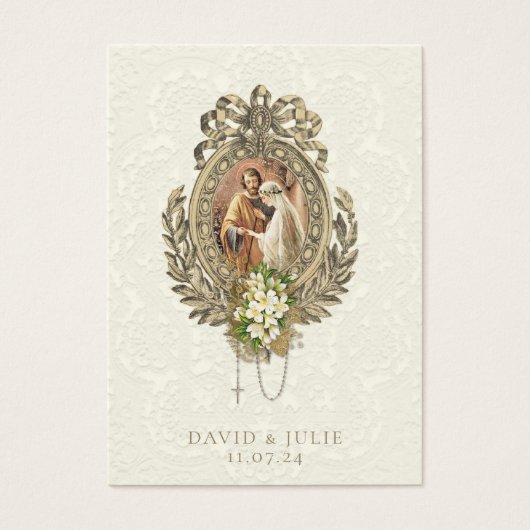 Carte Sainte Mariage Floral Catholique (Devant)