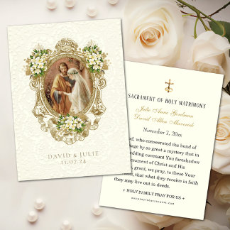 Carte Sainte Mariage Floral Catholique