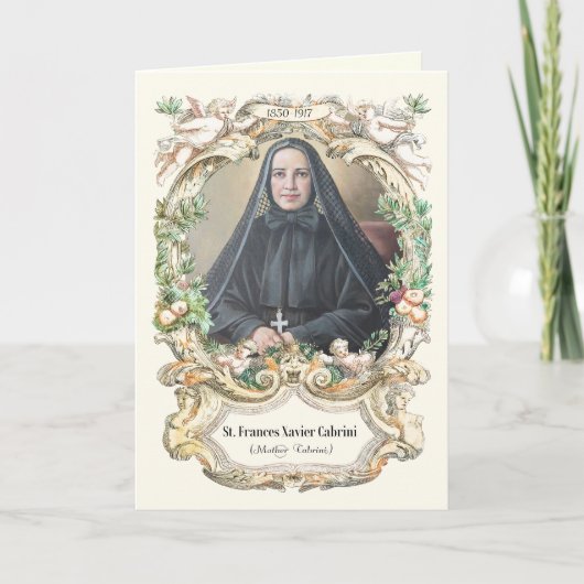 Carte Sainte Mère Cabrini Catholique Prière religieuse r (Devant)