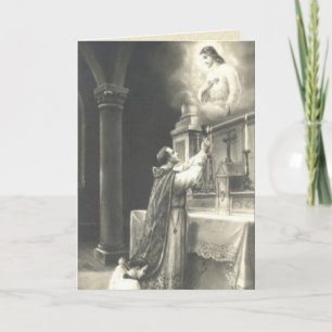 Carte Sainte Messe Catholique Offrant Sacré Coeur Jésus