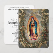 Carte sainte Notre Dame de GuaCatholic Funeral Mem (Devant / Derrière)