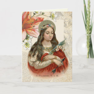 Carte Sainte Philomène Vierge Martyr Prière religieuse