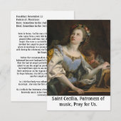 Carte Sainte Sainte Cécile personnalisable (Devant / Derrière)