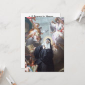 Carte Sainte Scholastica Religieux Nun Prière Catholique (Devant/Arrière en situation)