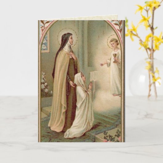Carte Sainte-Thérèse de Communion (Fleur jaune)