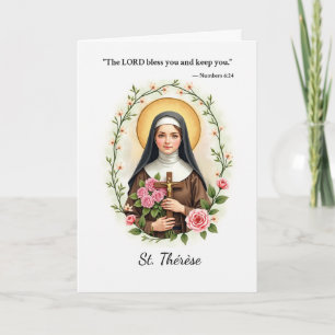 Carte Sainte Thérèse de Lisieux Paix et Bénédictions de 