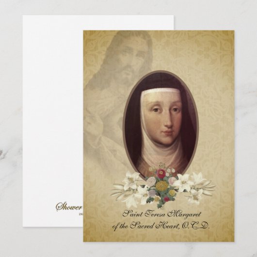 Carte Sainte Thérèse Margaret Redi du Sacré-Coeur (Devant / Derrière)