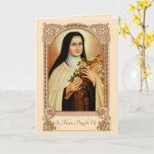 Carte Sainte Thérèse, petite fleur de Jésus (Fleur jaune)