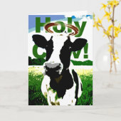 Carte Sainte vache ! C'est ton anniversaire ! J'espère q (Fleur jaune)