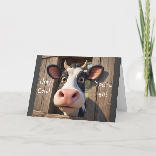Carte Sainte vache Vous avez 40 ans (Devant)
