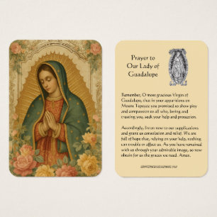 Carte Sainte Vierge de Guadalupe Prière