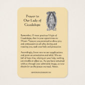 Carte Sainte Vierge de Guadalupe Prière (Dos)