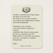 Carte Sainte Vierge Marie (Dos)