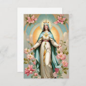 Carte Sainte Vierge Marie, carte catholique (Devant / Derrière)