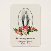 Carte Sainte Vierge Marie Florale Funéral - (Devant)