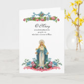 Carte Sainte Vierge Marie Florale Vintage (Fleur jaune)