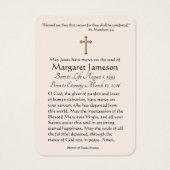 Carte Sainte Vierge Marie Jésus funéraire - (Dos)