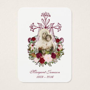 Carte Sainte Vierge Marie Jésus funéraire -