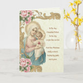 Carte Sainte Vierge Marie Jésus Vintage (Fleur jaune)