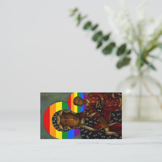 Carte Sainte Vierge Noire Rainbow (Debout devant)