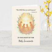 Carte Saints Innocents Paix et Bénédictions de Dieu Écri (Fleur jaune)