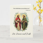 Carte Saints Simon et Jude Paix et Bénédictions de Dieu (Fleur jaune)