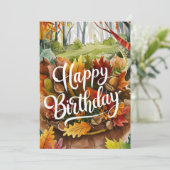 Carte Saison Chaude Whimsical Automne automne Bonne Anni (Debout devant)