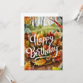 Carte Saison Chaude Whimsical Automne automne Bonne Anni (Devant/Arrière en situation)