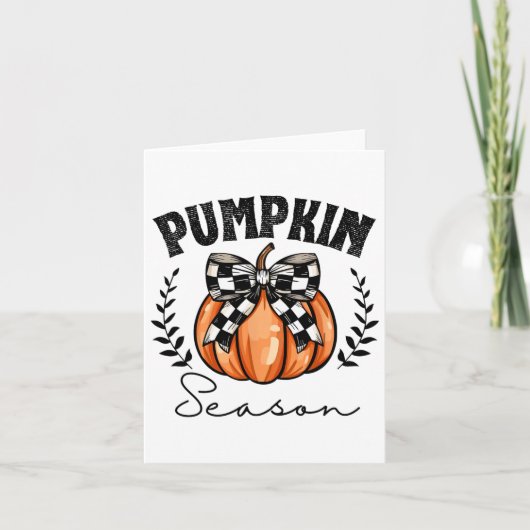Carte Saison citrouille Coquette Citrouille Bow Hallowee (Devant)