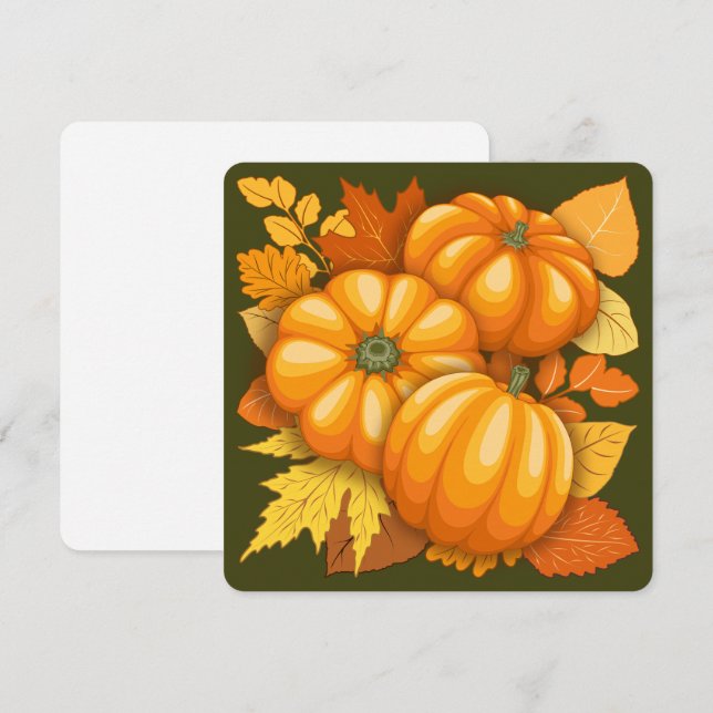 Carte Saison d'automne Halloween Citrouille Motif (Devant / Derrière)