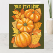 Carte Saison d'automne Halloween Citrouille Motif (Devant)