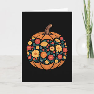 Carte Saison de floraison de citrouille d'automne de flo