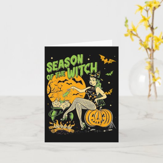 Carte Saison De La Sorcière Halloween Samhain (Fleur jaune)