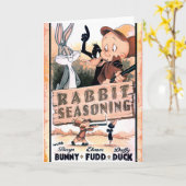Carte SAISON DE lapin LOONEY TUNES™ (Fleur jaune)