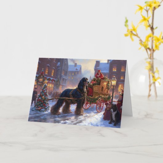 Carte Saison de Noël Cocker Spaniel (Fleur jaune)