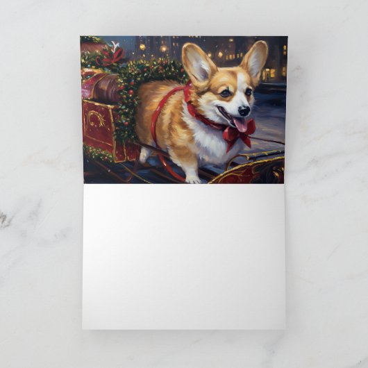 Carte Saison de Noël de Corgi (Intérieur)