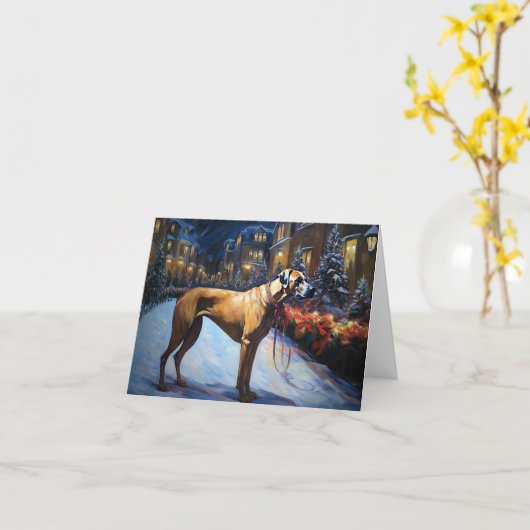 Carte Saison de Noël de Rhodesian Ridgeback (Fleur jaune)