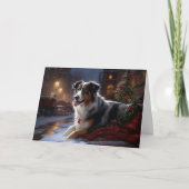 Carte Saison de Noël du berger australien (Devant)