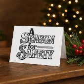 Carte Saison de sécurité Motivation noir et blanc