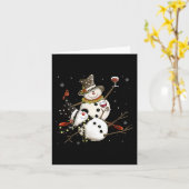 Carte Saison de vacances Tipsy Snowman Boire Vin Snowmen (Fleur jaune)