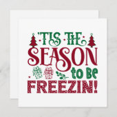 Carte Saison d'être congeler Funny Winter Snowman (Devant / Derrière)