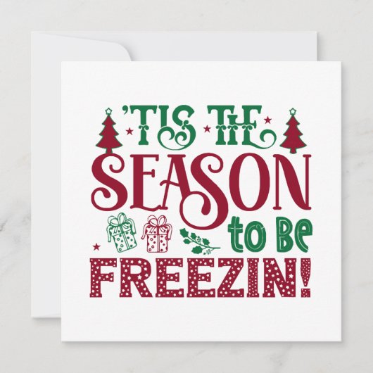 Carte Saison d'être congeler Funny Winter Snowman (Devant)