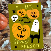 Carte Saison éffrayante Citrouilles Ghost Bat HAPPY HALL