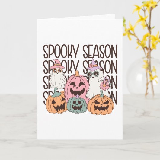 Carte Saison Éffrayante d'Halloween (Fleur jaune)