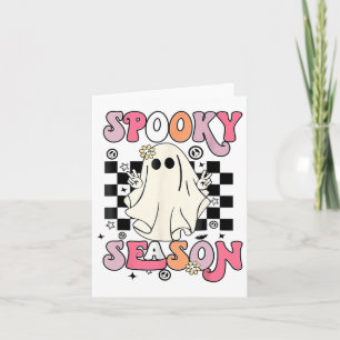 Carte Saison Éffrayante du fantôme mignon d'Halloween